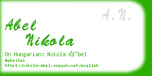 abel nikola business card